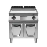 Electric grill - 80 x 70 cm 1/2 smooth 1/2 groove - Modular