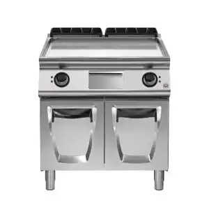 Electric grill - 80 x 70 cm 1/2 smooth 1/2 groove - Modular