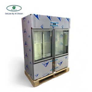 Meat display refrigerator - 4 doors ( 2 S/s doors + 2 Glass doors )