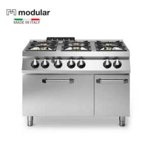 6 burner gas cooker on oven & cabinet
